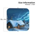 thumbnail image 3 of Gaeub Mountain Cottage In Snow Print 6 Pcs Leather Coasters for Drinks ,Drink Coasters Sets,Drink Table Cup Coasters for Living Room Kitchen Coffee Decor,Square, 3 of 7