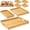 Bamboo, variant on Wood Serving Tray with Handle, Set of 7 Nesting Rectangular Trays for Party | 4 Sizes Tray-Snacks to Entrees,Decorative Serving Platter for Breakfast Bed,Lunch,Ottoman,Coffee Table