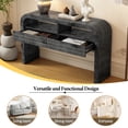 thumbnail image 6 of Aukfa Console Table, Curved Entryway Sofa Table with Storage Drawers and Shelves for Hallway and Living Room, Black, 6 of 8