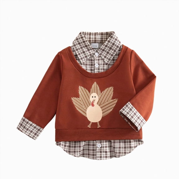 JUMEYU Toddler Girl Crewneck Sweatshirt Toddler Baby Girl Boy Sweatshirt Long Sleeve Crewneck Pullover Tops Fall Winter Outfits 2T 3T (Brown,2-3 Years)