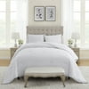 My Texas House Lexie 3-Piece White/Black Cotton Slub Comforter Set, Queen