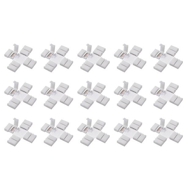 Unique Bargains 10mm 4P Cross Shape LED Strip Connector for 5050 RGB 4