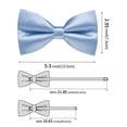 thumbnail image 4 of Dusty Blue Bow Ties for Men Pre-tied Silk Bowtie and Pocket Square Cufflinks Lapel Pin Set Tuxedo Wedding Party 4PCS, 4 of 5