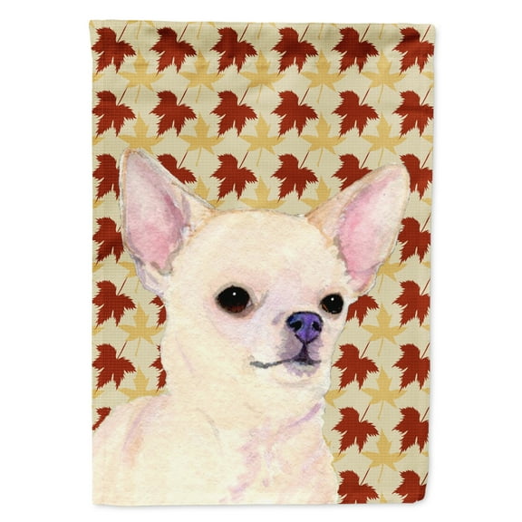 Carolines Treasures SS4384-FLAG-PARENT Chihuahua Fall Leaves Portrait Flag  multicolor