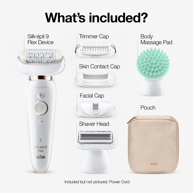 Braun Silk-epil 9 Flex 9-020 - Epilator for Women, White Braun Silk-epil 9 Flex 9-020 - Epilator for Women, White