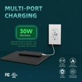 thumbnail image 2 of TOPELER Prises Murales USB-C, Prise d'Alimentation de Charge 6,0 A avec 3 Ports USB, Prise Double 20 A Résistante à l'Altération,, 2 of 7