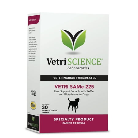 Vetriscience, SAMe Liver Health, 225 mg for Dogs, Unflavored, 30 Tablet Box