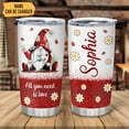 thumbnail image 2 of Personalized Gifts LadyBug Lover - Gnomes Ladybugs All You Need Is Love Printed Stainless Steel Tumbler 20 oz With Lid - Idea Cute Animals Lover Gifts For Women, Girl On Birthday, Christmas, 2 of 5