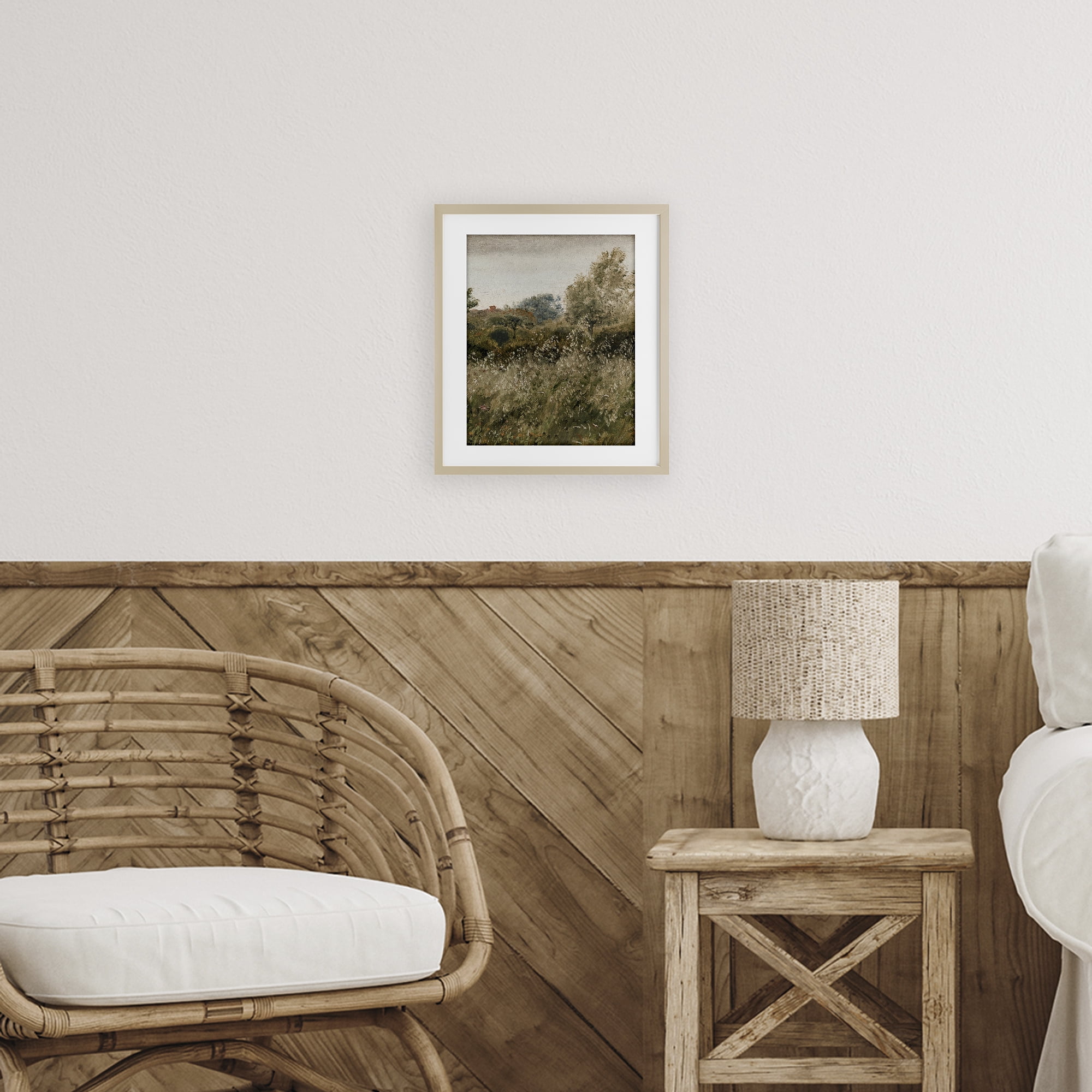 Thicket in Countryside Birch Framed Print Under Glass, design by Lettered and Lined