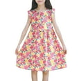 thumbnail image 1 of Robe Soleil pour Fillette, Robe Chic, Robe Trapèze pour Fille, Robe Sans Manches à Fleurs, Robe de Princesse pour Filles, 1 of 4