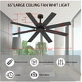 thumbnail image 4 of FUFUGAGA 65 in. Indoor Outdoor Use Black Solid Wood Grain 8 Blade Propeller Ceiling Fan with Remote Control, Adjustable, 5-Speed, 4 of 11