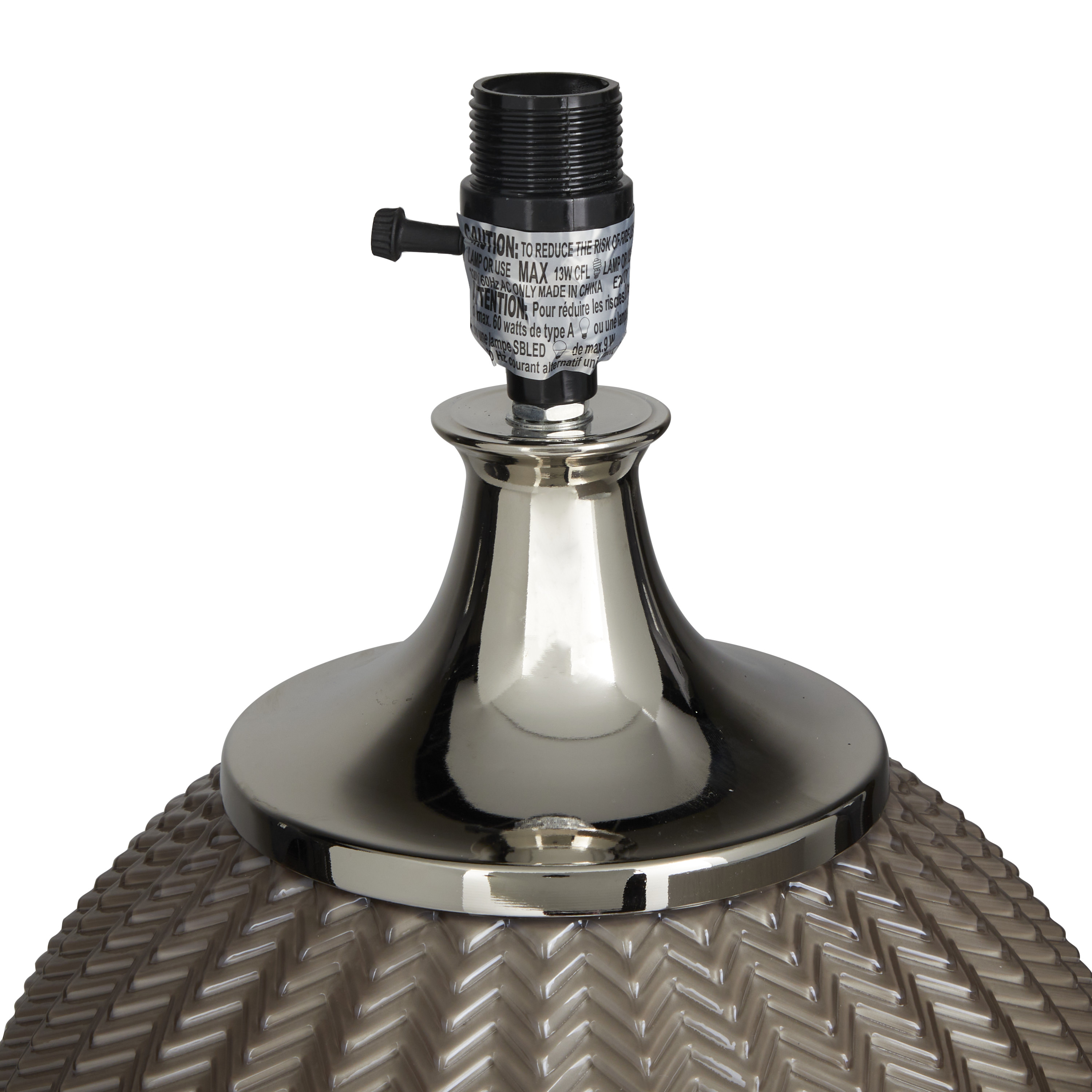 DecMode 27" Gray Table Lamp with Gray Fabric Shade
