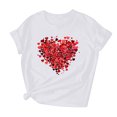 thumbnail image 7 of mihongmao Valentine Short Sleeve Tops for Women Short-sleeved Crew-neck Pullover Casual Valentine's Day White 2X, 7 of 7