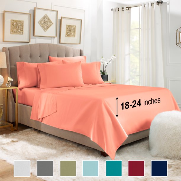 Empyrean Sheet Set (6pc), Microfiber 21" Extra Deep Pocket Bed Sheet
