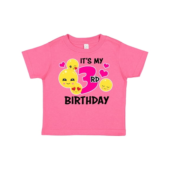 Inktastic Its My 3rd Birthday with Smiling Emoticons Girls Toddler T-Shirt
