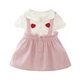 thumbnail image 2 of AURIGATE Baby and Toddler Girl Dress Infant Baby Girls Short Sleeve Love Print Ruffles Princess Dress Clothes, 2 of 5
