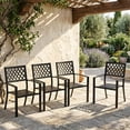 thumbnail image 4 of Nuu Garden Outdoor Patio Chair Set of 4 Bistro and Dining Chairs, Powder-coated Finish and Iron Frame, for Outdoor and Indoor Space, Patio, Deck, Garden, Backyard, Balcony, Black, 4 of 10