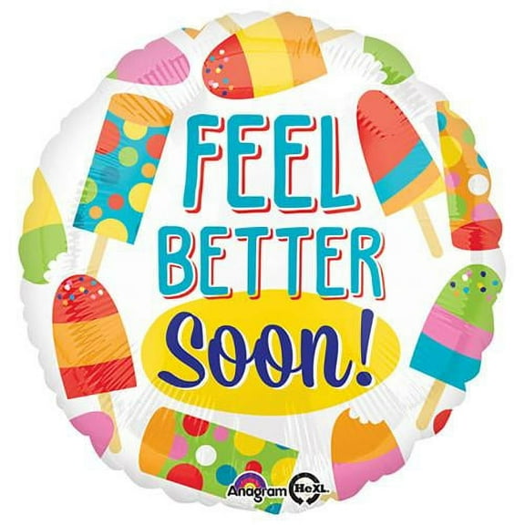 LOONBALLOON Food Balloons, 18″ FEEL BETTER SOON POPSICLE