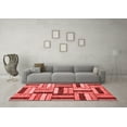 thumbnail image 3 of Ahgly Company Machine Washable Indoor Rectangle Abstract Red Modern Area Rugs, 7' x 9', 3 of 4