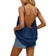 thumbnail image 3 of TaTaai Bohemian Style Backless Tank for Women， Adjustable Strap Sleeveless Top， Lightweight Loose Fit Beach Blouse with Ruffle Detail Gift, 3 of 5