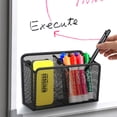 thumbnail image 6 of Pencil Holder,2 Compartments Mesh Stainless Steel Pen Basket, Metal Writing Utensil Storage Organizer for Whiteboard,Blackboard,Kitchen, Locker, Home, or Office, 6 of 8