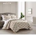 thumbnail image 2 of Chic Home Taner 7-Piece Geometric Duvet Cover Set, Queen, Beige, 2 of 2