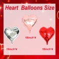thumbnail image 2 of Paquete de globos Aikitub en forma de corazón rojo, oro rosa y plata x12, 2 of 7