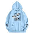 thumbnail image 3 of NinXxx Women's Rose Floral Japanese Street Style Hooded Sweatshirt Light Blue XXL, 3 of 3