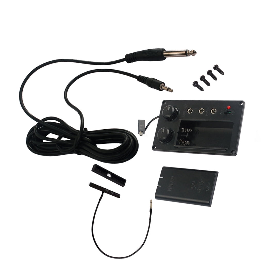 OUNONA 1Set Piezo Violin Pickup Eq Preamp Black Silent Sound Field Adjust Accessory