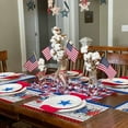 thumbnail image 4 of 4th of July Placemats Set of 4, Patriotic Stars Placemat for Dining Tableations, Washable Cotton Linen Independence Day Place Mats, American Flag Poppy Table Mats for Kitchen Dinner Holiday Party, 4 of 6