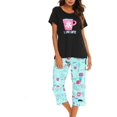 thumbnail image 1 of HAHDAXIA Womens Pajama Set Cotton Capri Pant Pyjama Short Sleeve Sleepwear Summer Pjs, 1 of 6