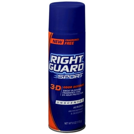 Glass Spray Guard - Right Guard Sport Anti-Perspirant Deodorant Spray Unscented 6 oz (Pack of 6)