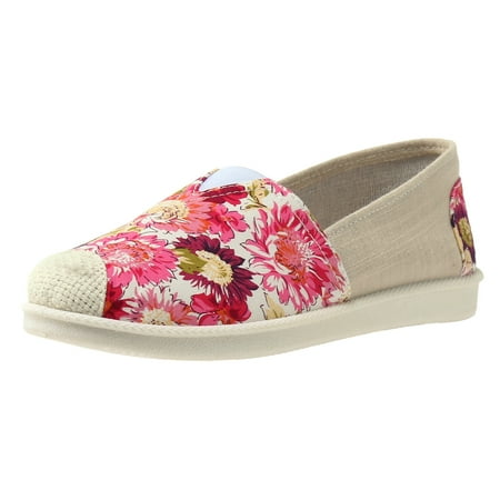 

nsendm Flat Shoes for Women Casual Ladies Floral Cartoon Printing Shoes Fashion Soft Sole Cloth Target Sandals Women Pink 7.5