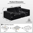 thumbnail image 2 of 83.6" Modular Sectional Sofa Couch with Tufted,Modern Chenille 3-Seater Sofa Deep Seat Couch for Living Room,Apartment,Office,Black, 2 of 5