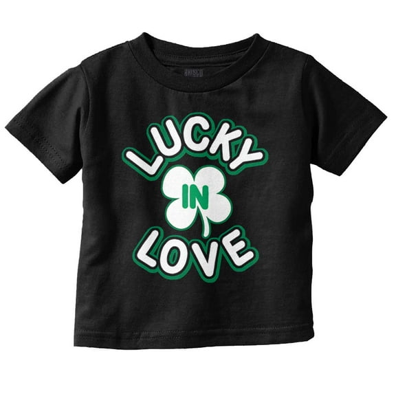 St Patrick's Day Lucky In Love Toddler Boy Girl T Shirt Infant Toddler Brisco Brands 6M