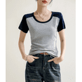 thumbnail image 1 of Camiseta de algodón para mujer, cuello redondo, corte ajustado, cuello redondo, transpirable, cómoda, sin costuras, transición de sin mangas a con mangas, 1 of 4