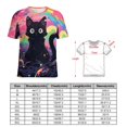 thumbnail image 2 of Cute Planet Cat Women's Short Sleeve T-Shirt Crew Neck Casual Summer Trendy Loose Fit Tops, 2 of 6