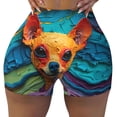 thumbnail image 2 of Disketp Colorful Textured Chihuahua for Scrunch Butt Workout Shorts Women Seamless Soft Smooth Gym Yoga Scrunch Active Shorts-XX-Large, 2 of 8
