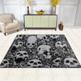 thumbnail image 3 of Dreamtimes Lightweight Soft Area Rugs 63 x 48 in, Vintage Skull and Flowers Art Floor Mat for Kids Playing Room Hardwood Floor Living Room Nursery Rugs, 5'3" x 4', 3 of 6