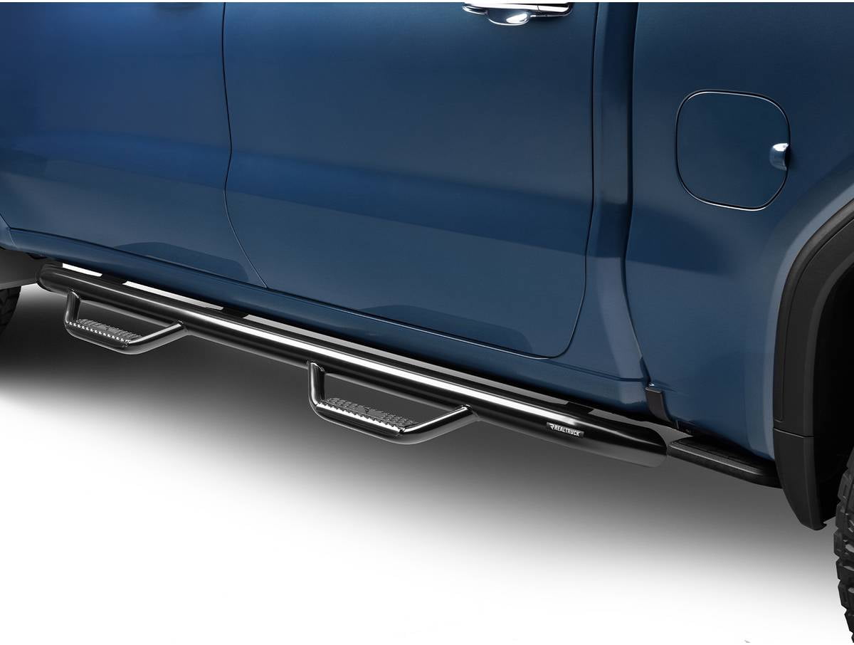 N-Fab Cab Length Gloss Black Nerf Steps Fit 2019-2023 Chevrolet Silverado/GMC Sierra 1500, 2020-2021 2500/3500 (Next Generation) Crew Cab
