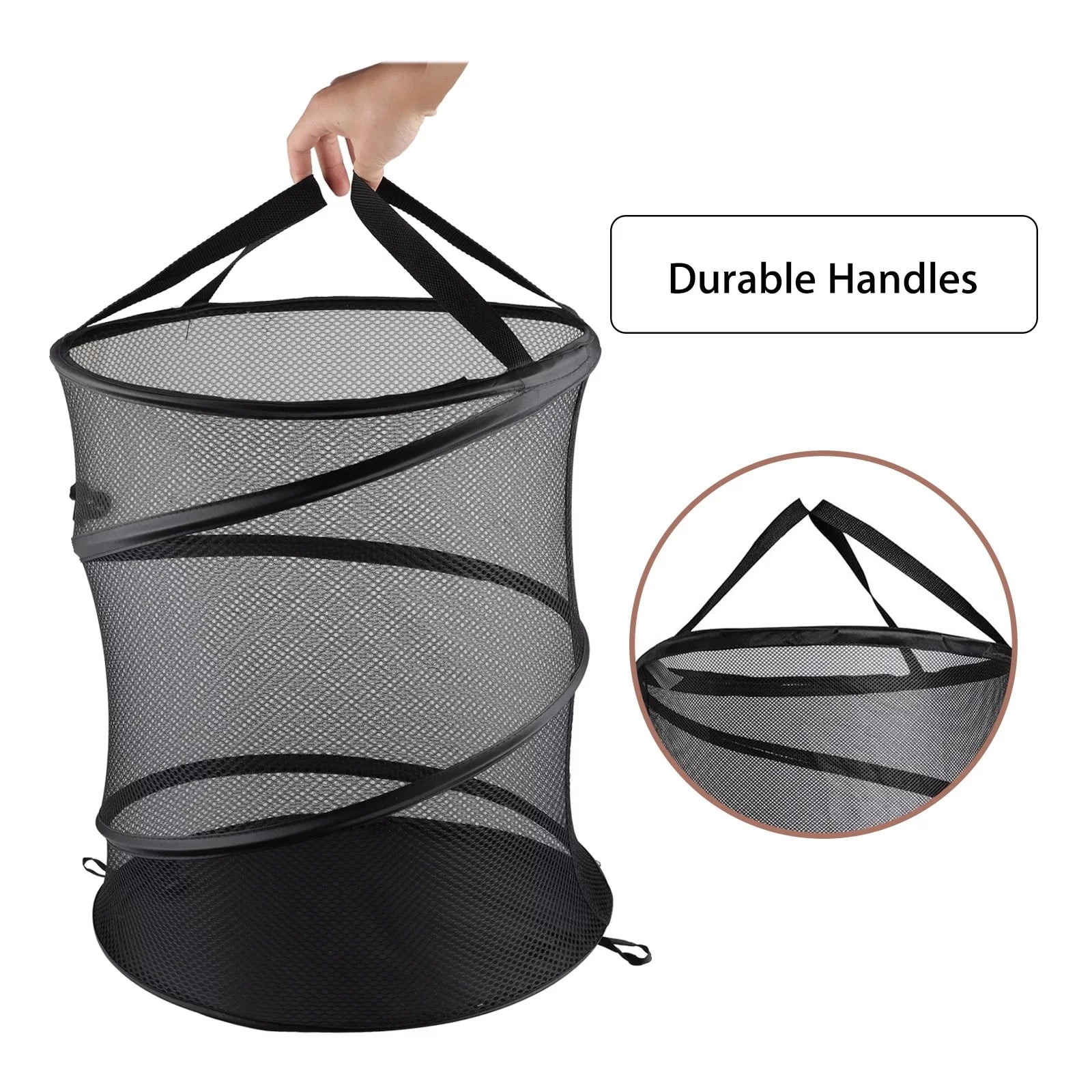 Collapsible Mesh Popup Laundry Hamper, Foldable Dirty Clothes Basket  w/Strong Carry Handles/Solid Bo…See more Collapsible Mesh Popup Laundry  Hamper