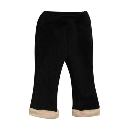

B91xZ Toddler Pants Girls Toddler Kids Baby Girls Cotton Knitted Fleece Lined Leggings Stretchy Basic Ankle Length Pants For Black Sizes 12-18 Months