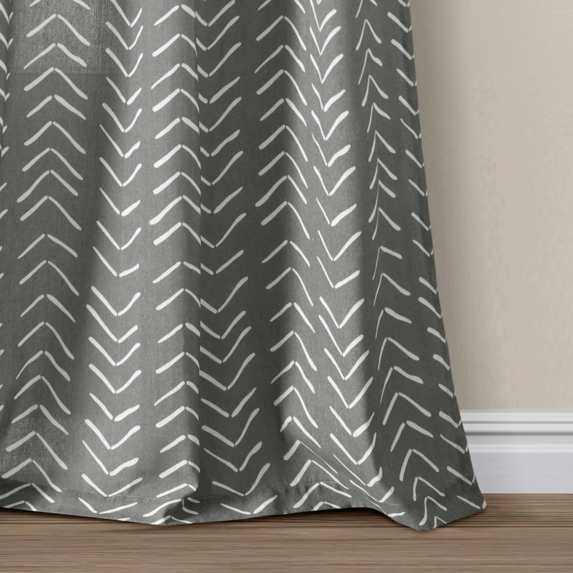 Tenda Lush Decor Hygge A Righe, Set Da 2 Pannelli, Colore Tortora E Bianco, Lunghezza 241,3 Cm, Larghezza Totale 264,2 Cm, Con Occhielli