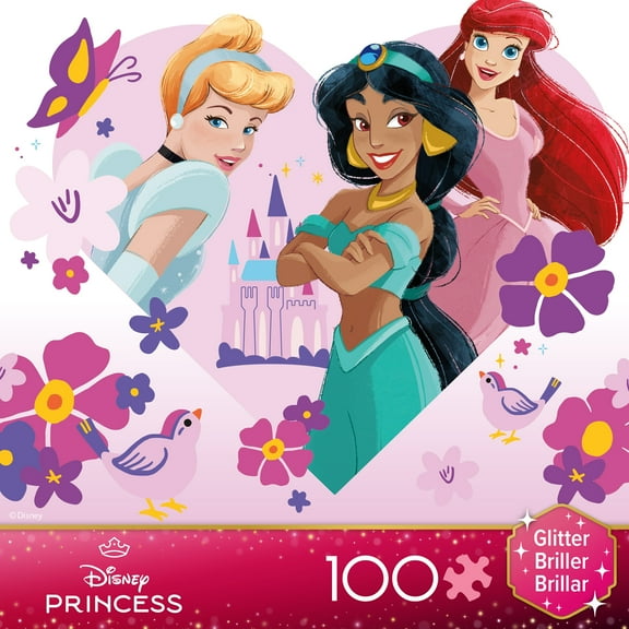 Ceaco 100 Piece Princesses Glitter Interlocking Jigsaw Puzzle