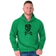 thumbnail image 5 of Irish Skull Crossbones St Pattys Day Hoodie Sweatshirt Women Men Brisco Brands M, 5 of 6