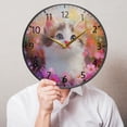 thumbnail image 5 of BZSMCE Wall Clock Acrylic Size：9.5*9.5in/11.9*11.9in Floral Dreamer Design Pattern Clock, 5 of 10