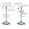 thumbnail image 6 of Modern Swivel PU Leather Airlift Barstools, Adjustable Backless Bar Stool Set of 2, Kitchen Counter Height Bar Chair for Dining Room (White, Silver Base), 6 of 10