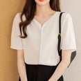 thumbnail image 4 of mfyjkho Tops De Tallas Grandes, Camisa De Satén Con Solapa Y Manga Larga Para Mujer, Color Liso, A La Moda Tops Para Mujer Xl, 4 of 4