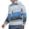 thumbnail image 6 of Daiia Lighthouse On The Waters for Men's Fashion Hoodies & Sweatshirts with Kangaroo Pocket Hooded Sweatshirt Breathable & Moisture Wicking-Small, 6 of 7