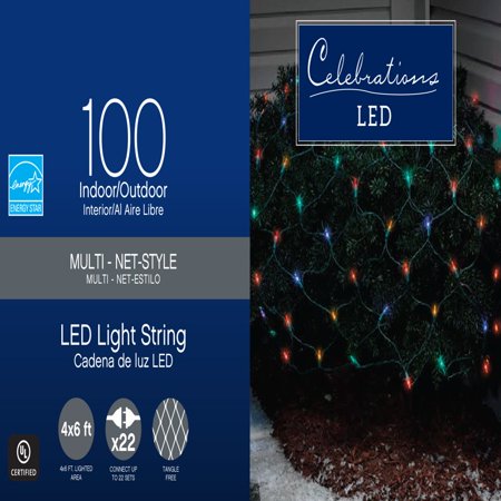 Celebrations Indoor/Outdoor LED Net Lights  4  L x 6  W  100 Multi-Color Lights
